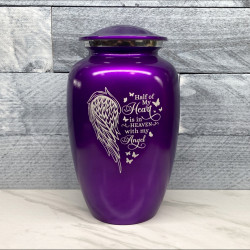 Customer Gallery - Heart Is In Heaven Cremation Urn - Purple Luster