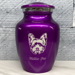 Customer Gallery - Yorkshire Terrier Dog Cremation Urn - Purple Luster