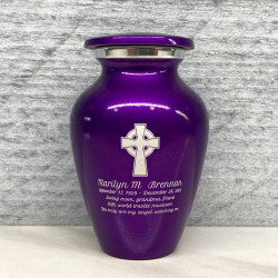 Customer Gallery - Celtic Cross Keepsake Urn - Purple Luster