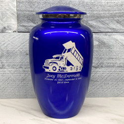 Customer Gallery - Dump Truck Cremation Urn - Midnight Blue