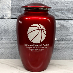 Customer Gallery - Basketball Cremation Urn - Ruby Red