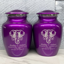 Customer Gallery - Elephant Sharing Urn - Purple Luster
