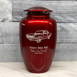Customer Gallery - Seventies Muscle Car Cremation Urn - Ruby Red