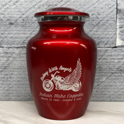 Customer Gallery - Riding with Angels Motorcycle Sharing Urn - Ruby Red