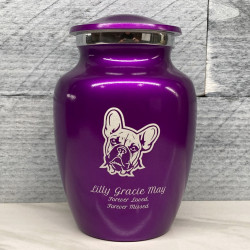 Customer Gallery - Small French Bulldog Dog Cremation Urn - Purple Luster