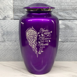 Customer Gallery - Your Wings Were Ready Cremation Urn - Purple Luster