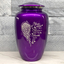 Customer Gallery - Your Wings Were Ready Cremation Urn - Purple Luster