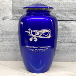 Customer Gallery - Bush Plane Cremation Urn - Midnight Blue