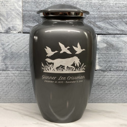 Customer Gallery - Duck Hunting Dog Cremation Urn - Gunmetal Gray