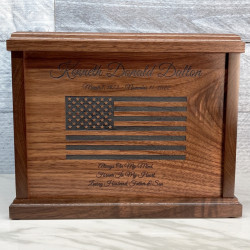 Customer Gallery - American Flag Cremation Urn - Signature Walnut