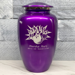 Customer Gallery - Bowling Cremation Urn - Purple Luster