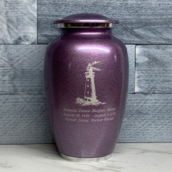 Customer Gallery - Lighthouse Cremation Urn - Purple Luster
