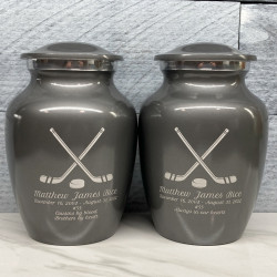 Customer Gallery - Hockey Sticks Sharing Urn - Gunmetal Gray