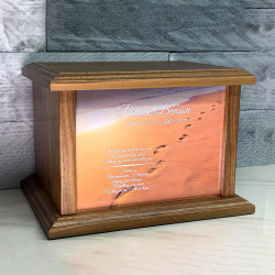 Customer Gallery - Footprints in the Sand Cremation Urn - Prestige Walnut