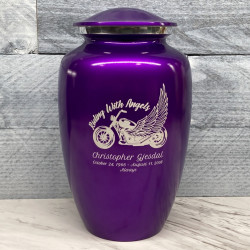 Customer Gallery - Riding with Angels Motorcycle Cremation Urn - Purple Luster