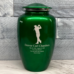 Customer Gallery - Golfer Cremation Urn - Shamrock Green