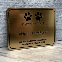 Customer Gallery - DIY Pet Cremation Urn Plate - Brushed Gold - 3.25" w x 2.5" h