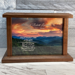 Customer Gallery - Mountain Sunset Cremation Urn - Prestige Walnut