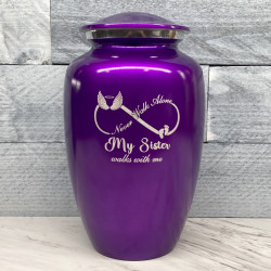 Customer Gallery - My Sister Walks With Me Cremation Urn - Purple Luster