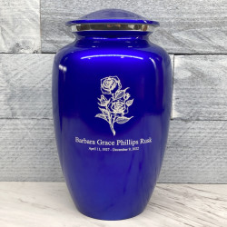 Customer Gallery - Rose Cremation Urn - Midnight Blue