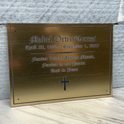 Customer Gallery - DIY Cremation Urn Plate - Brushed Gold - 5.75" w x 4.25" h