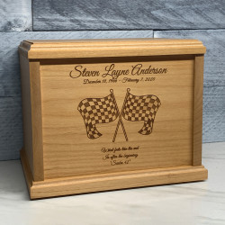 Customer Gallery - Checkered Flag Cremation Urn - Signature Alder