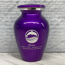 Customer Gallery - Dolphin Keepsake Urn - Purple Luster