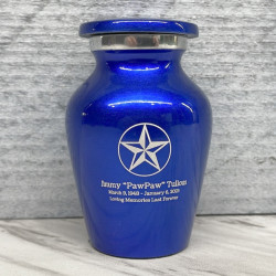 Customer Gallery - Texas Star Keepsake Urn - Midnight Blue