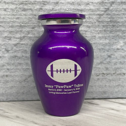 Customer Gallery - Football Keepsake Urn - Purple Luster