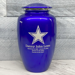 Customer Gallery - Dallas Star Cremation Urn - Midnight Blue