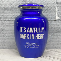 Customer Gallery - It's Awfully Dark In Here Sharing Urn - Midnight Blue