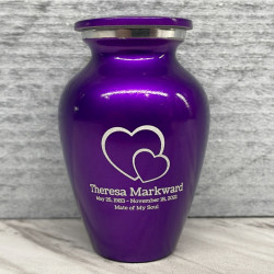 Customer Gallery - Loving Hearts Keepsake Urn - Purple Luster