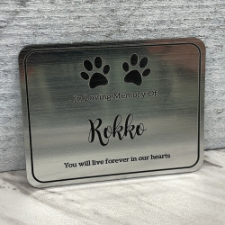Customer Gallery - DIY Pet Cremation Urn Plate - Brushed Silver - 3.25" w x 2.5" h