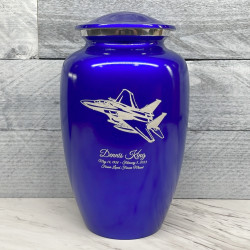 Customer Gallery - Fighter Jet Plane Cremation Urn - Midnight Blue