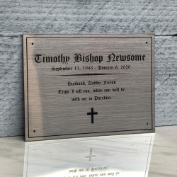 Customer Gallery - DIY Cremation Urn Plate - Brushed Silver - 5.75" w x 4.25" h