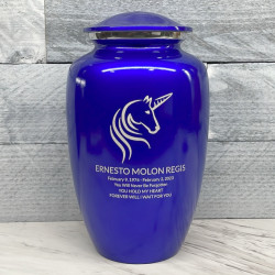 Customer Gallery - Unicorn Cremation Urn - Midnight Blue