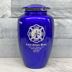 Customer Gallery - Firefighter Cremation Urn - Midnight Blue