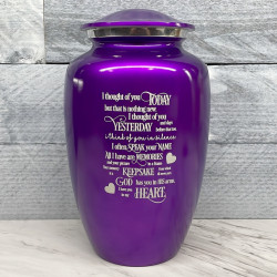 Customer Gallery - I Thought Of You Today Cremation Urn - Purple Luster