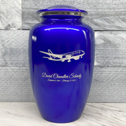Customer Gallery - Commercial Airplane Jet Cremation Urn - Midnight Blue