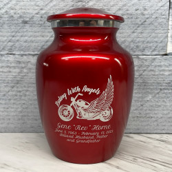 Customer Gallery - Riding with Angels Motorcycle Sharing Urn - Ruby Red