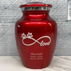 Customer Gallery - Small Infinite Love Pet Cremation Urn - Ruby Red