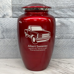 Customer Gallery - Truck V Cremation Urn - Ruby Red