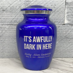 Customer Gallery - It's Awfully Dark In Here Sharing Urn - Midnight Blue