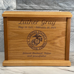Customer Gallery - Marine Corps Cremation Urn - Signature Alder