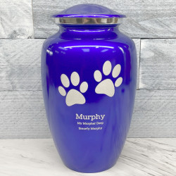 Customer Gallery - Extra Large Paw Prints Pet Cremation Urn - Midnight Blue