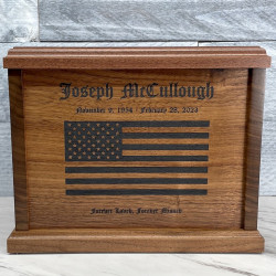 Customer Gallery - American Flag Cremation Urn - Signature Walnut
