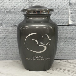 Customer Gallery - Sleeping Cat Cremation Urn - Gunmetal Gray