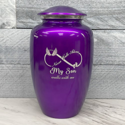 Customer Gallery - My Son Walks With Me Cremation Urn - Purple Luster