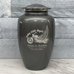 Customer Gallery - Riding with Angels Motorcycle Cremation Urn - Gunmetal Gray