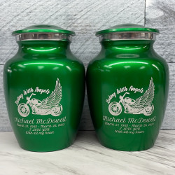 Customer Gallery - Riding with Angels Motorcycle Sharing Urn - Shamrock Green
